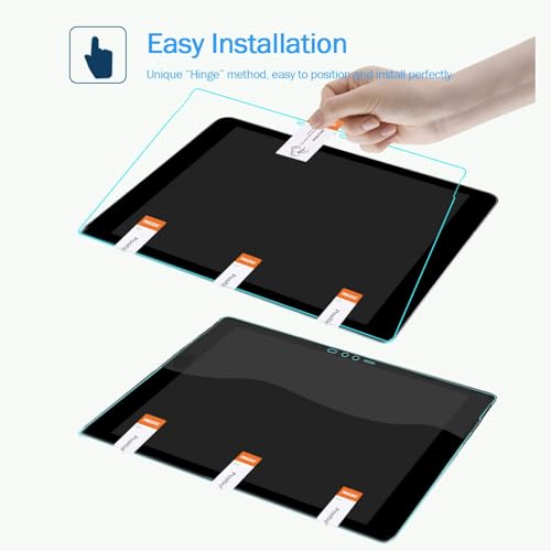 Megoo Screen Protector (2 Pack) for Microsoft Surface Go 4/3/2/1, 9H Tempered Glass, Anti-Drop, Hydrophobic, Oleophobic, 24.1 x 17.1 cm, 10.5 inch, 2 Pieces - size: 10.5" Go 2-4