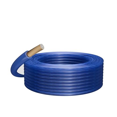 18 Gauge AWG Stranded Primary Remote Hookup Wire 50 FT, Single Conductor CCA Low Voltage Electrical Power/Ground Cable, Easy to Peel for Car Audio Amp Relay LED Automotive, DIY-Blue - size: 50FT, style: PVC Jacket