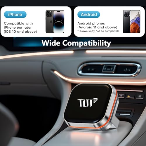 Mini Wireless Carplay Adapter for iPhone, 2-in-1 CarPlay & Android Auto Wireless Adapter for Car(2015+) with Wired CarPlay, USB-A/C Plug & Play, Fast Auto-Connect for iPhone iOS 10+ Android 11+ - color: Metal