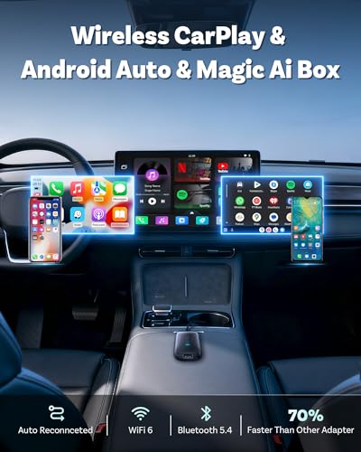 OTTOCAST Play2Video Ultra 2026 Upgrade Magic AI Box Car Watch Video Devices, Wireless CarPlay Android Auto Video Adapter 3 in 1 Built-in Netflix/YouTube Android 12 System