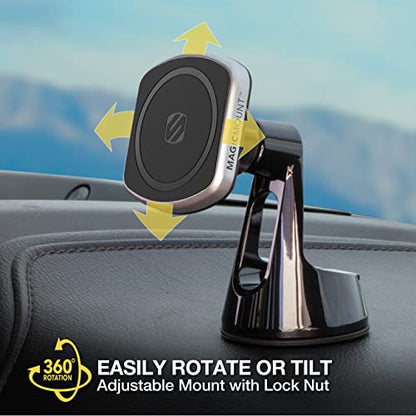 Scosche MP2ROWD MagicMount Pro2 MagSafe Car Dashboard/Windshield Suction Mount, Magnetic Cell Phone Holder Compatible with iPhone 16/15/14/13/12 Series and More with Included MagicRing Adapter - size: 1 Pack