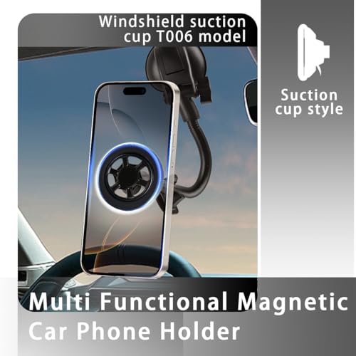 Car Magnetic Phone Holder, 360 Degree Rotation Auto Cellphone Mount for Dashboard Air Vent, Strong Magnet Vehicle Interior Smartphone Hook, Universal for SUV Sedan Trucks (Long Hose/Style B) - color: Long Hose/Style B
