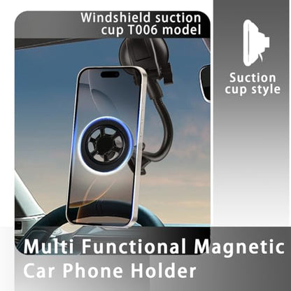 Car Magnetic Phone Holder, 360 Degree Rotation Auto Cellphone Mount for Dashboard Air Vent, Strong Magnet Vehicle Interior Smartphone Hook, Universal for SUV Sedan Trucks (Long Hose/Style B) - color: Long Hose/Style B