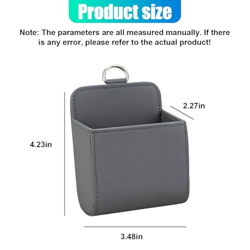 YoRise PU Leather Car Air Vent Storage Bag, Car Console Organizer (Gray) - color: Gray