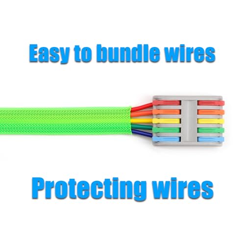 25ft PET Expandable Braided Cable Sleeve 1/6inch(4mm) Pet Braided Cable Sleeve for Audio Video Device Wire Automotive Wire (Green) - color: Green, size: 4mm"(1/6 inch)