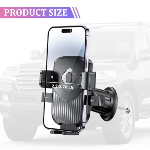 Car Phone Holder, Strong Suction Vehicle Windshield Air Vent Cellphone Mount Cradle, Adjustable Hands Free Automotive Smartphone Stand Accessories, Universal Fit (Black) - color: Black