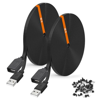 2-Pack 30ft Power Extension Cable for Wyze Cam v4, v3, OG, Pan v3, Black - color: Black, size: 30 Feet