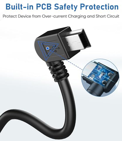 Dash Cam Charger Cable,15Ft 18AWG USB C to Mini USB for Garmin Nuvi, GPS - size: Mini USB, style: 15Ft