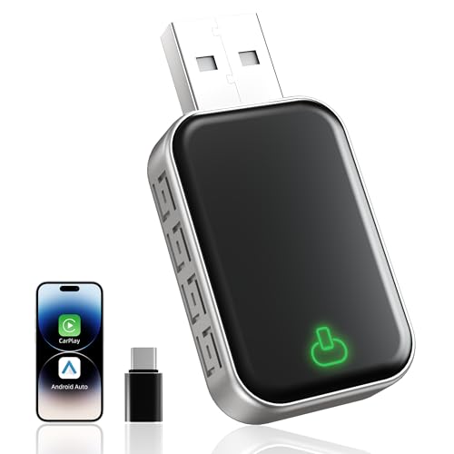 Wireless CarPlay Adapter for Apple & Android Auto, Convert Wired to Wireless,Plug & Play Auto-Connect, No Delay, BT 5.4, 2.4G/5G WiFi - color: Black 1