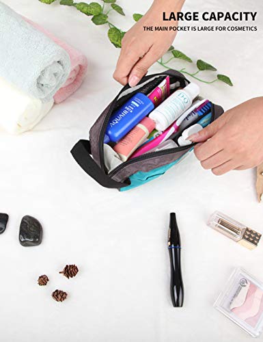 GOX Travel Toiletry Bag Dopp Kit Case for Men Multifunction Packing Organizer Pouch - color: Turquoise/Grey