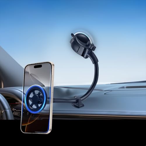 Car Magnetic Phone Holder, 360 Degree Rotation Auto Cellphone Mount for Dashboard Air Vent, Strong Magnet Vehicle Interior Smartphone Hook, Universal for SUV Sedan Trucks (Long Hose/Style B) - color: Long Hose/Style B