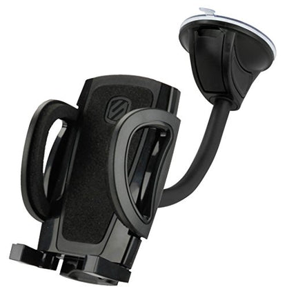 Scosche IHW10 4-in-1 Car Phone Holder Windshield, Dashboard, Vent, Cup Mount with Suction Cup | Dash, Vent or Windshield Mount | Stick Grip Suction Cup Base | Non-Magnetic | Black - style: Window / Dash / Cup / Vent