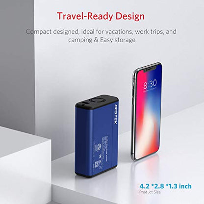 BESTEK 150W Power Inverter DC 12V to 110V AC Converter 4.2A Dual USB Car Plug Adapter Outlet Converter (Blue) - color: Blue