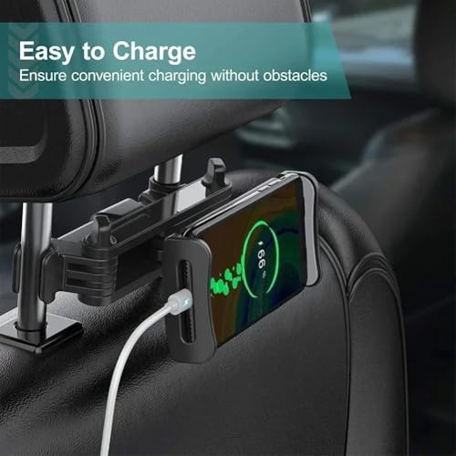 Telescopic Car Rear Pillow Phone Holder Tablet Car Stand Seat Rear Headrest Mounting Bracket for Tablet etc for iPhone Samsung (Black Retractable) - color: Black Retractable