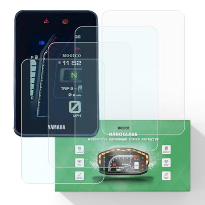 Motorcycle Accessories Nano Glass Dashboard Screen Protector Kit for Yamaha Tenere 700 World Raid 2022-2024 / MT-07 2023-2024 (2 x Ultra Clear & 2 x Anti Glare)