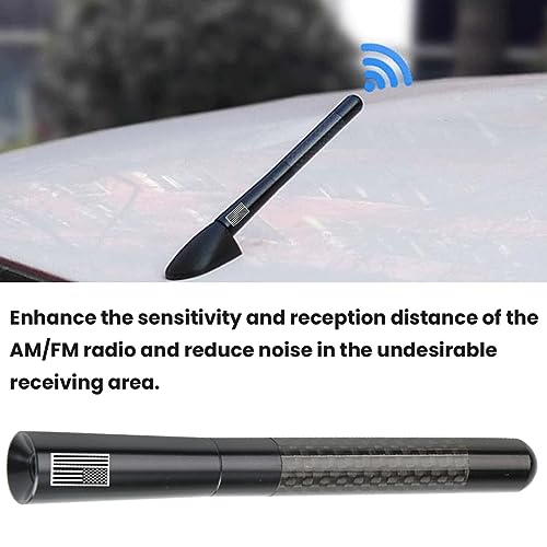 BESULEN 4.7 Inch Car Short Antenna, American Flag Design, Black - color: Black, size: 4.7 Inch