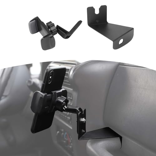 RT-TCZ for Jeep TJ Phone Radio Holder Walkie Talkie Mount Bracket Accessories for Jeep Wrangler TJ 1997-2006 - color: Black 97-06