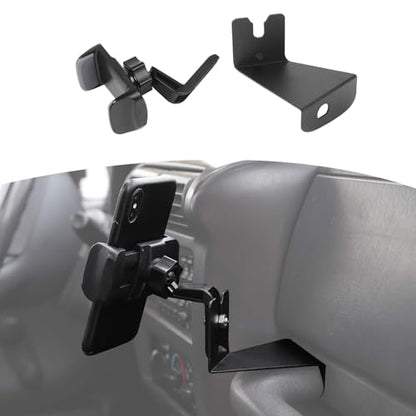 RT-TCZ for Jeep TJ Phone Radio Holder Walkie Talkie Mount Bracket Accessories for Jeep Wrangler TJ 1997-2006 - color: Black 97-06