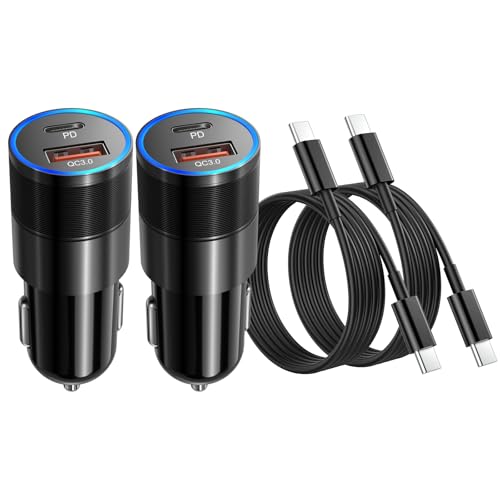 USB C Car Charger 38W, OKRAY 2-Port Car Phone Charger PD&QC Fast Charging