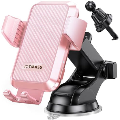 JOYMASS Wireless Car Charger, Phone Holders for Your Car, 15W Auto Clamping Phone Mount Car Accessories for iPhone 16 15 14 13 12 Mini Pro Max 11, Samsung Galaxy S24 Ultra S23 S22+ Note 20, etc-Pink - color: PINK
