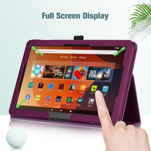 Fintie Folio Case for Amazon Fire HD 10 & 10 Plus 13th/11th Gen 2023/2021 - color: Purple