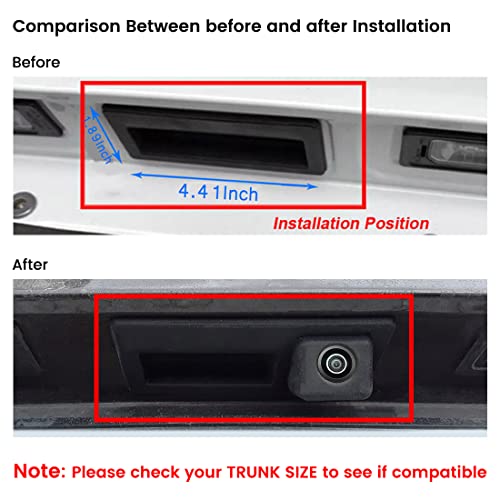 HD 720P Vehicle Backup Camera for Audi A4L A5 A3 Q3 Q5 RS6 for VW Passat Tiguan Jetta Sharan Touareg Lavida Skoda, Car Rear View Trunk Handle Camera