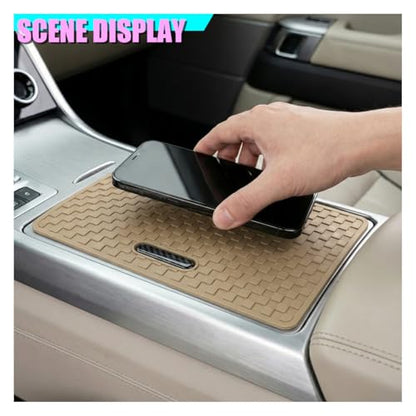 Car Dashboard Anti-Slip Pad, 10.6" × 5.7" Universal Sticky Gripping Mat, Multifunctional Automotive Interior Cell Phone Holder for Sunglasses, Keys, Coins, GPS, Electronic Devices (Beige) - color: Beige
