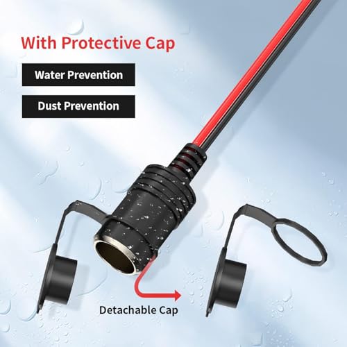 ELFCULB SAE to 12V Cigarette Lighter Socket Cable 14AWG 20FT for RV - color: SAE to CIG, size: 20FT