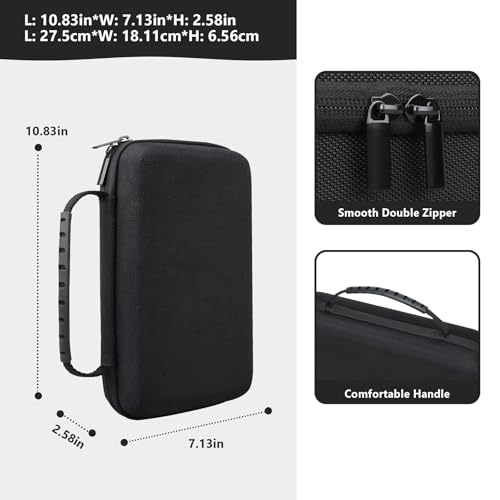 Hard GPS Case for Garmin dēzl OTR1010/ dēzl OTR1000/ RV 1095/ dēzl™ OTR1020/ RV 1090, 10-inch GPS Truck Navigator Storage Case with Mesh Pocketfor Vehicle Power Cable USB Cable, Black