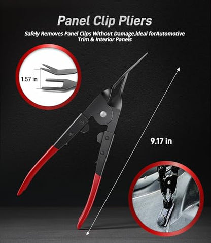 Automotive Disconnect Tool Set 8 Pcs, Auto Disconnect Pliers Kit Car Electrical Connector Wiring Harness Clip Removal Tool Relay Puller for Car Wiring & Fuel Line System Maintenance. - size: 8 PCS - 011