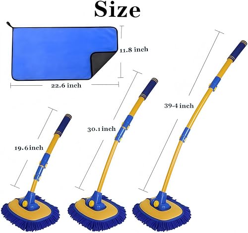 BMLEI Car Wash Brush with Long Handle, Cleaning Mop Car Wash Kit,Blue - color: Blue02