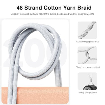 5FT USB C to USB C Woven Cable for iPhone 15/16/17, 16/15 Pro Max, Plus, 17E/16E,Air Car Carplay Charger Cord, AirPods 4,AirPods Pro (2nd/3rd Gen) Fast Charging Cable, iPad Pro/ iPad Air Charger Cable - size: 5FT, style: USB C to USB C