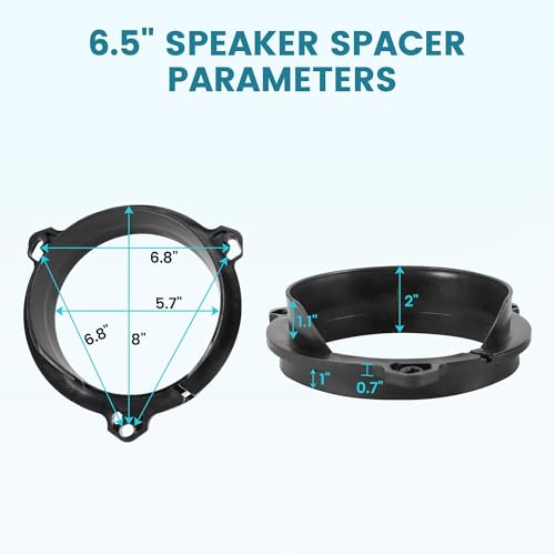 NuIth Door Speakers Adapter with Speaker Wiring Harness Fit for Select 1998-2015 Toyota 4 Runner/RAV4/ Corolla, Scion 2004-2014 Aftermarket Car 6.5 Inch Speaker Adapters Rings Kit