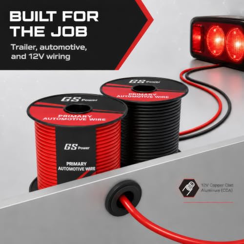 GS Power 16 Gauge Wire Automotive - 50ft CCA Primary 2 Spools - size: 16 Gauge-25 ft-Non-Bonded