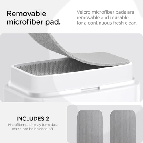 Spigen EZ Slide & Brush Screen Cleaner for Car (White) with 2 Pack Magnetic Vegan Leather Sunglass Holder for Car Sun Visor (Gray)