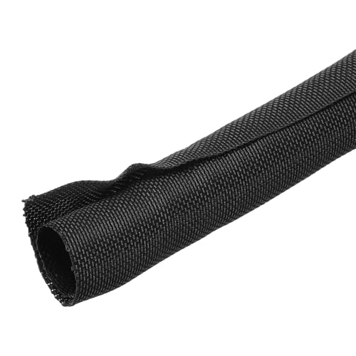 MECCANIXITY Braided Wire Loom, 10ft(3 m) - 3/4"(19mm) Wire Split Braided Cable Management Sleeve Automotive Woven Mesh Split Loom Tubing for Multi-Cable Management, Black - color: Black, size: 10ft(3 m) - 3/4"(19mm)