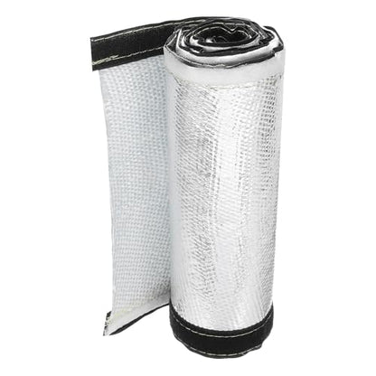 MECCANIXITY 1.5mm Heat Shroud Aluminized Sleeving 2 1/2" ID x 3.2FT Aluminum Metallic Fiberglass Heat Shroud for Fuel Lines Cables Electrical Wiring - size: 2 1/2" ID x 3.2FT