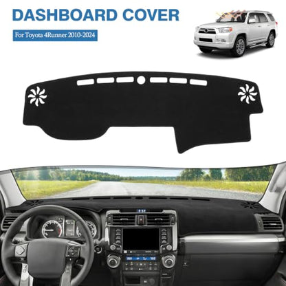FIILINES Dash Cover for 2010-2024 Toyota 4Runner, Dashboard Mat Exact Fit for 4Runner Interior Accessories Dashboard Pad Carpet Dash Mat Sunshade Non-Slip Polyester Protector No Glare Black - size: For 4Runner 2010-2024
