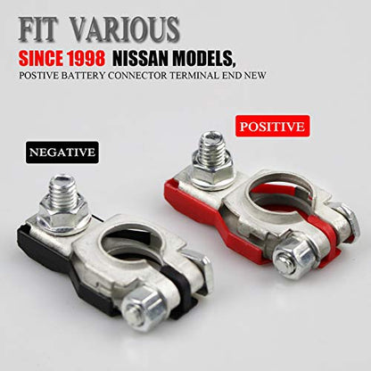 Battery Terminals for Nissan - Compatible for Nissan, Maxima, Rouge, Sentra, Murano,243407F000,24340-7F000, 243407F001, Positive and Negative,Plastic Cove - size: nissan 0