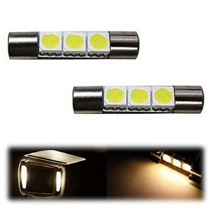 iJDMTOY 3-SMD 29mm 6614F Replacement Bulbs Compatible With Car Sun Visor Vanity Mirror Lights, Warm White - color: Warm White