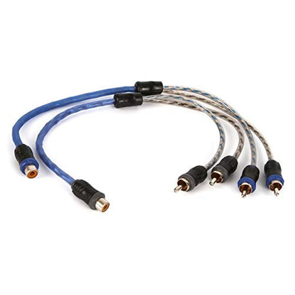 NVX® XIV2M Oxygen Free Copper 1 Female to 2 Male Y-Adapter Twisted Pair V-Series Car Audio RCA Audio Interconnect Cable with Shielded Noise Reduction and Split-tip Silver-Plated Ends (2-Pack) - size: 1 Female to 2 Male Y-Adapter
