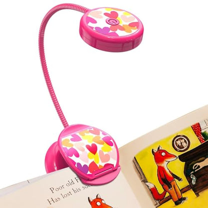 Vekkia Cute Rechargeable Book Light Eye-Care Clip on Lights (Rose Red) - color: Pink