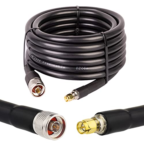 XRDS -RF SMA Male to N Male Cable 15 ft, KMR400 Low Loss SMA to N Cable for 3G/4G/LTE/ADS-B/Ham/GPS/WiFi/RF Radio to Antenna Use(NOT rp SMA Male)