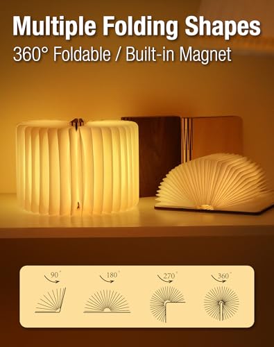 4.7 in Wooden Book Lamp, Book Lovers Gifts,Teacher Appreciation Gifts - color: Maple, size: Small