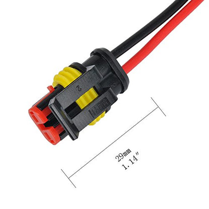 MUYI 2Pin Way 18AWG Waterproof Electrical Connector 2 Wire Connectors-5 Kit - style: 2pin (5sets)