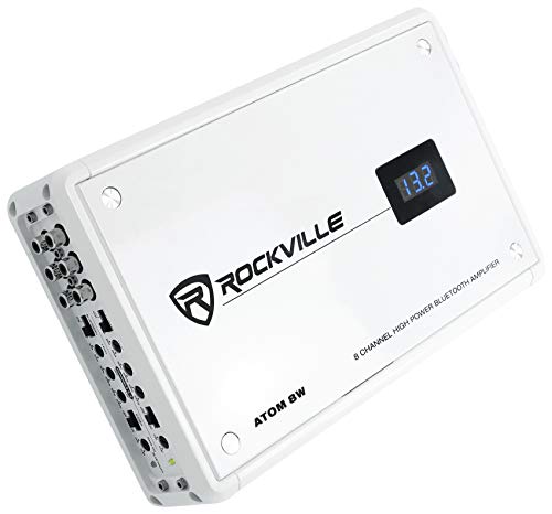 Rockville Atom 8W White 8-Channel Marine/Boat Amplifier Amp - color: White