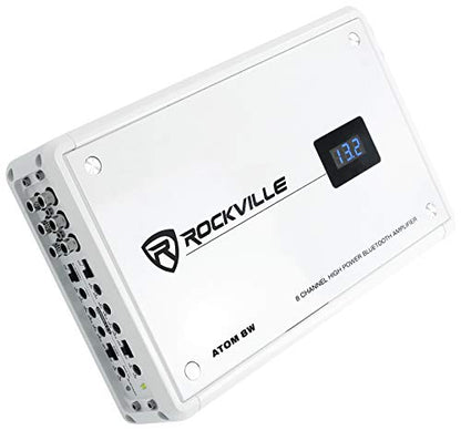 Rockville Atom 8W White 8-Channel Marine/Boat Amplifier Amp - color: White