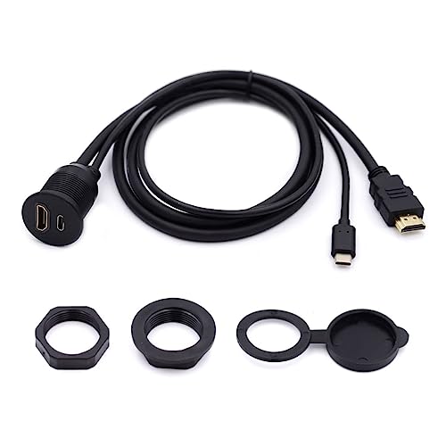 chenyang USB C & HDMI 4K Flush Car Latch Mount Waterproof Dustproof Adapter - style: HDMI/USB 2.0 Type C