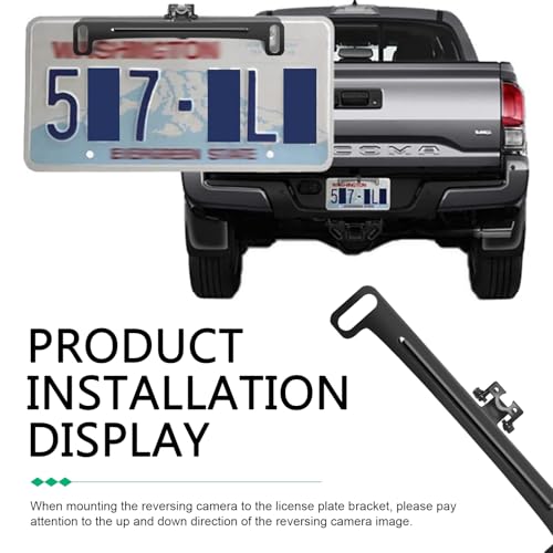 Car Rear View Camera License Plate Bracket, Stainless Steel Backup Camera License Plate Mount, Installation Holder for Backup View Cameras, Universal Auto Accessories