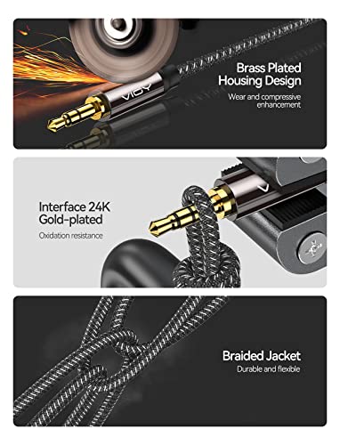 VIOY Headphone Extension Cable 15 FT, 3.5mm Male to Female Braided Aux Cord - size: 15FT